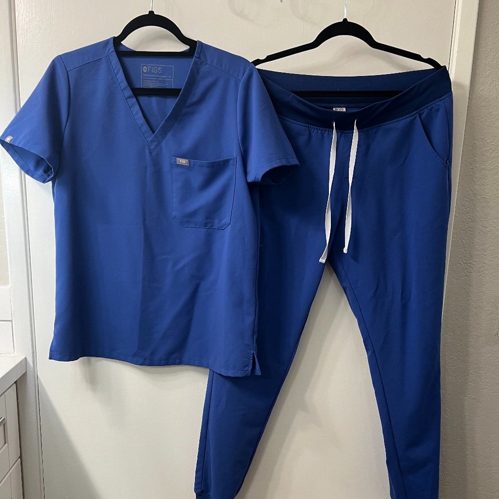 Figs Denim Blue Scrub Set M/LT